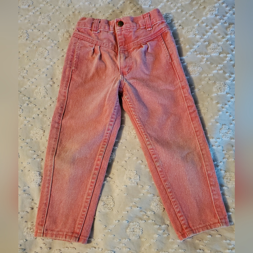Oshkosh Vintage Pink Pleated Jeans Size 4T